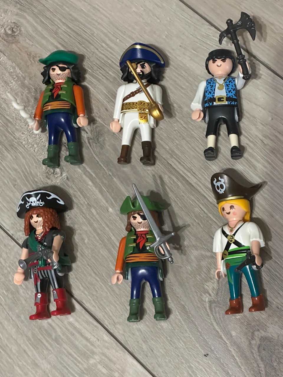 Lot 6 figurines Playmobil Pirates – capitaine, pirate, armes & accessoires